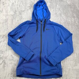 Nike Men Size S Blue Dri-FIT Full Zip Hoodie Athletic Gym Workout